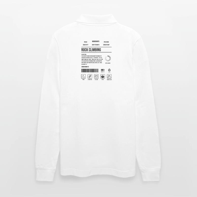 Rock Climbing Description Strength Indicator Icon Stanley/Stella Organic Unisex Long-Sleeved Polo Shirt Prepster