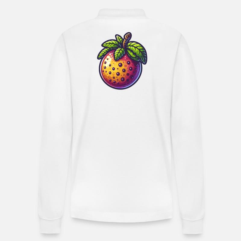 Bunte Passionsfrucht im Urban Style - Stanley/Stella Unisex Bio-Langarm-Poloshirt Prepster - Weiß