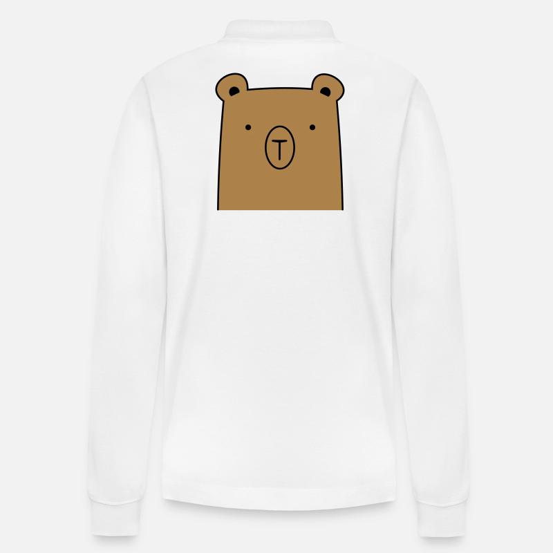 Bär Bärchen Knuddelbär Geschenkidee - Stanley/Stella Unisex Bio-Langarm-Poloshirt Prepster - Weiß
