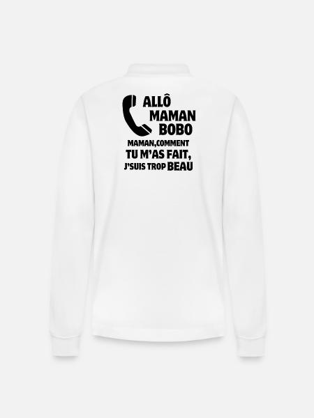 Mama, Super-Mama, Mutter und Sohn - Stanley/Stella Unisex Bio-Langarm-Poloshirt Prepster - Weiß
