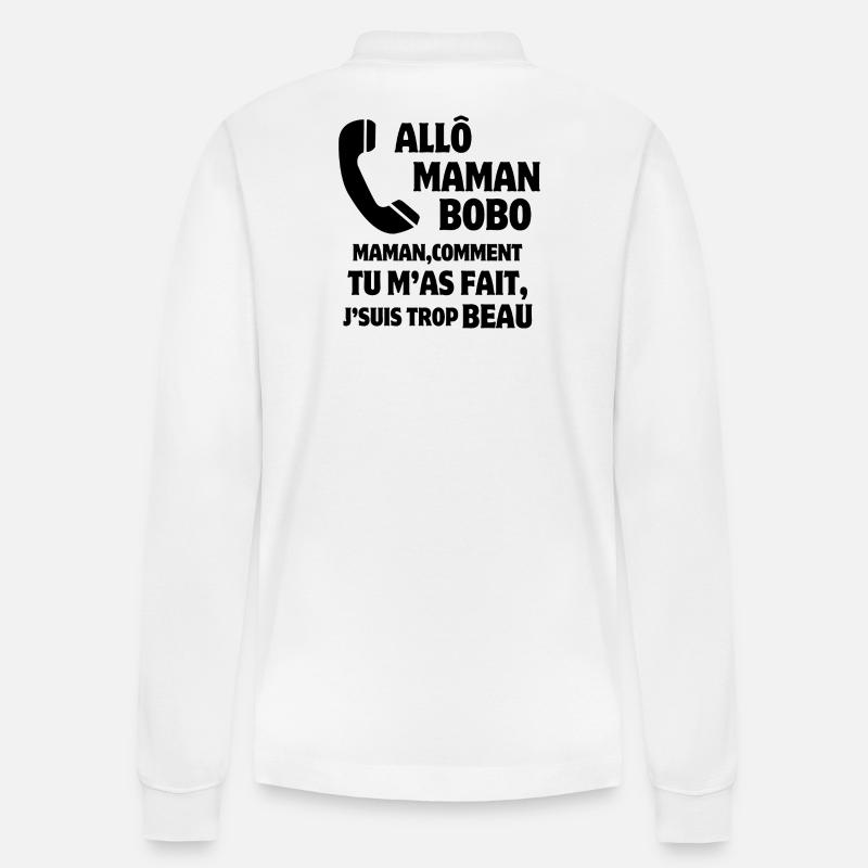 Mama, Super-Mama, Mutter und Sohn - Stanley/Stella Unisex Bio-Langarm-Poloshirt Prepster - Weiß