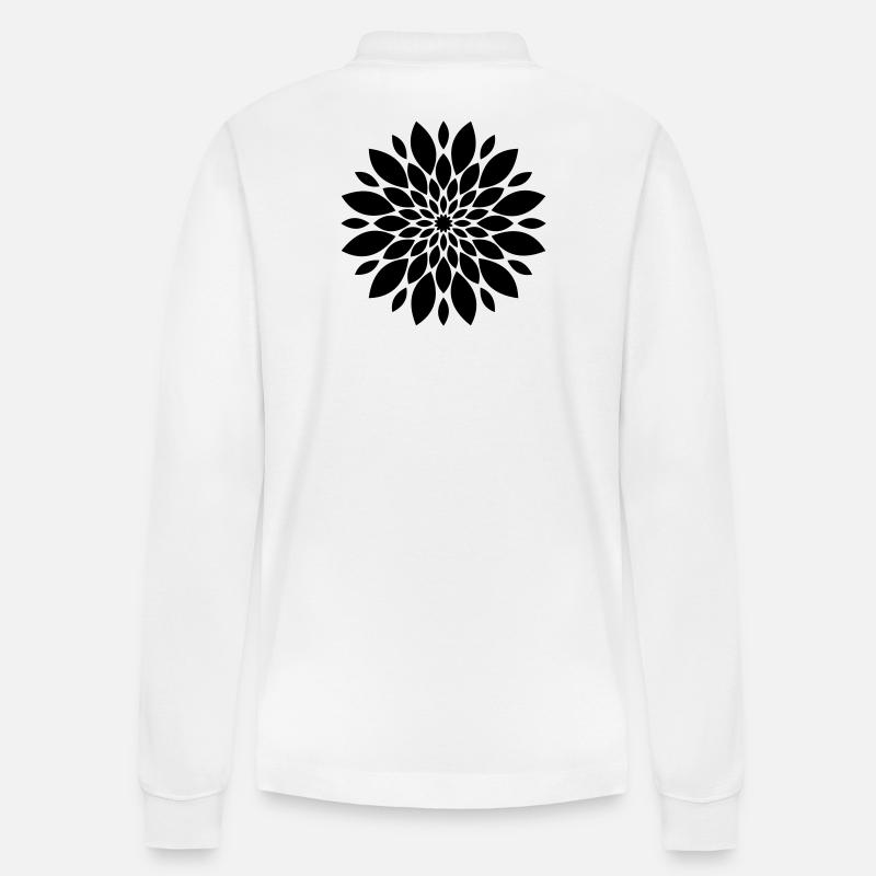 Fleur mandala fleur florale - Polo à manches longues bio PREPSTER Stanley/Stella Unisexe - blanc