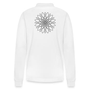 Fleur de mandala cadeau floral - Polo à manches longues bio PREPSTER Stanley/Stella Unisexe - blanc - Dos - Anna (173cm)
