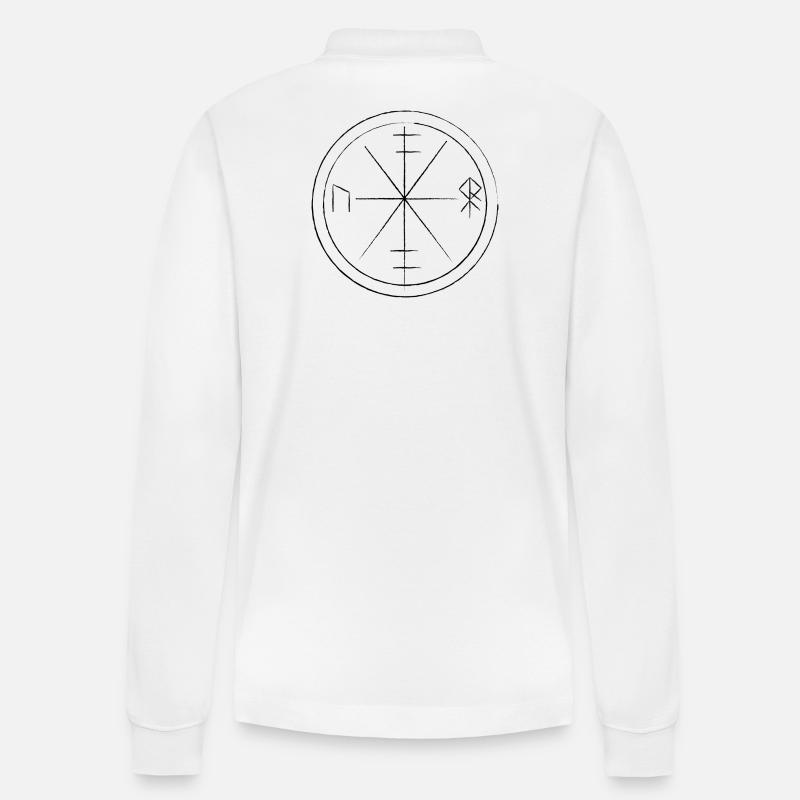 Wikinger Runen - Stanley/Stella Unisex Bio-Langarm-Poloshirt Prepster - Weiß