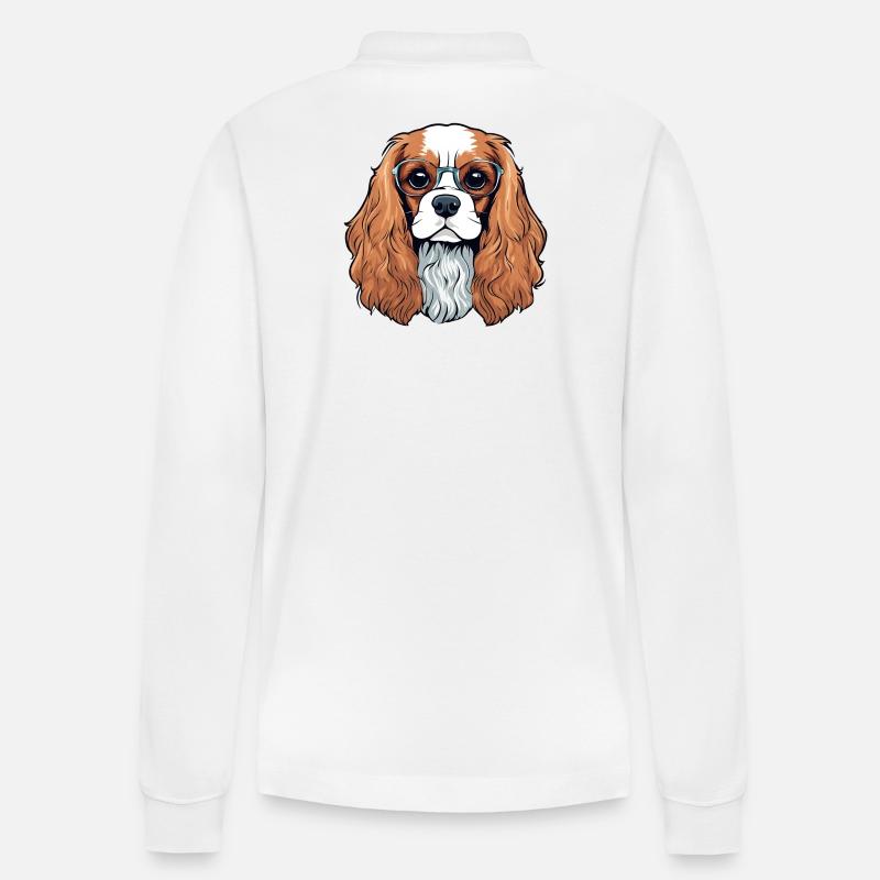 cavalier King Charles, chien, chien mignon - Polo à manches longues bio PREPSTER Stanley/Stella Unisexe - blanc