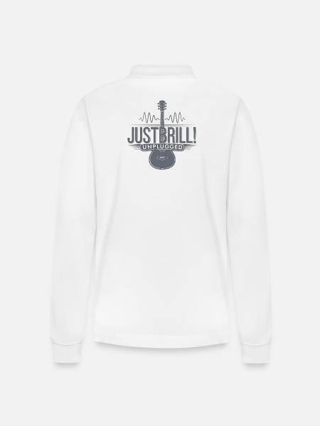 JustBrill!-unplugged - Stanley/Stella Unisex Bio-Langarm-Poloshirt Prepster - Weiß