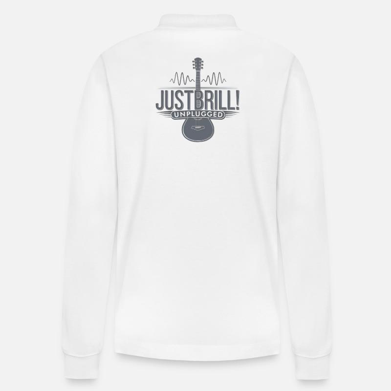 JustBrill!-unplugged - Stanley/Stella Unisex Bio-Langarm-Poloshirt Prepster - Weiß