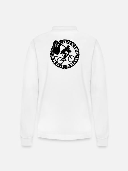 Antifa vélo Punks - Polo à manches longues bio PREPSTER Stanley/Stella Unisexe - blanc