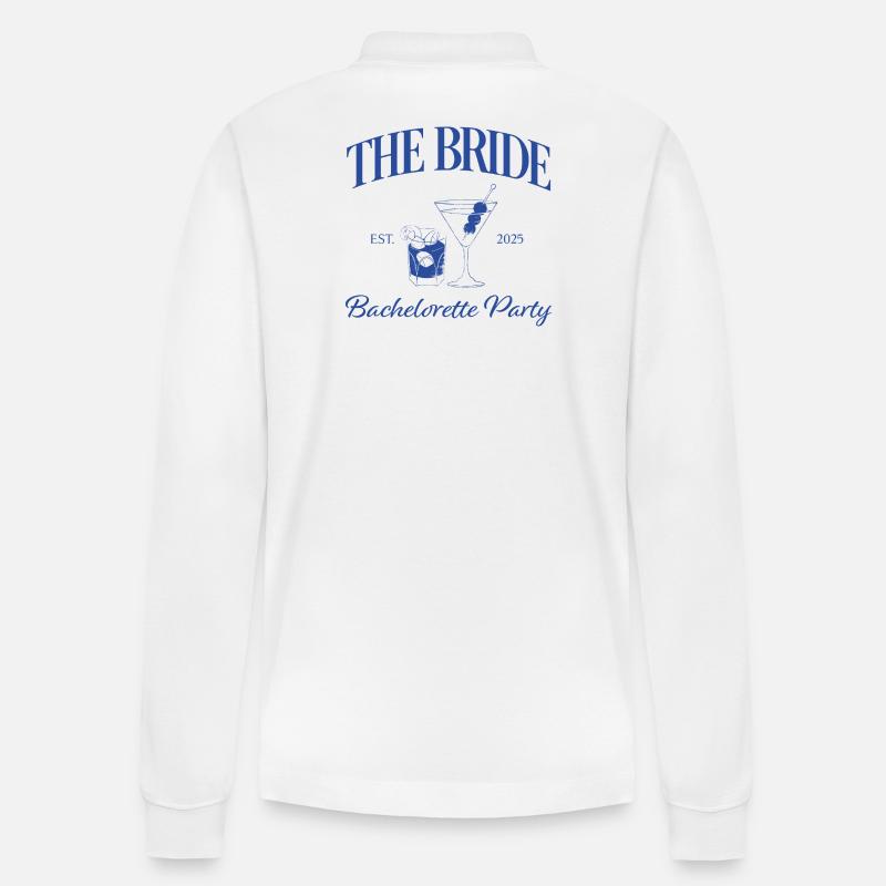 The Bride | Bachelorette Party - Stanley/Stella Unisex Bio-Langarm-Poloshirt Prepster - Weiß