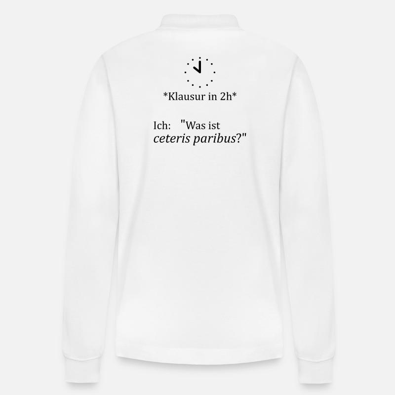 Unispruch "ceteris paribus" Geschenk, Studenten - Stanley/Stella Unisex Bio-Langarm-Poloshirt Prepster - Weiß