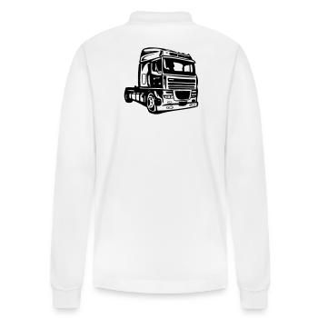 Lorry, truck, truck, long-distance driver, car - Stanley/Stella Organic Unisex Long-Sleeved Polo Shirt Prepster - white - Back - Anna (173cm)