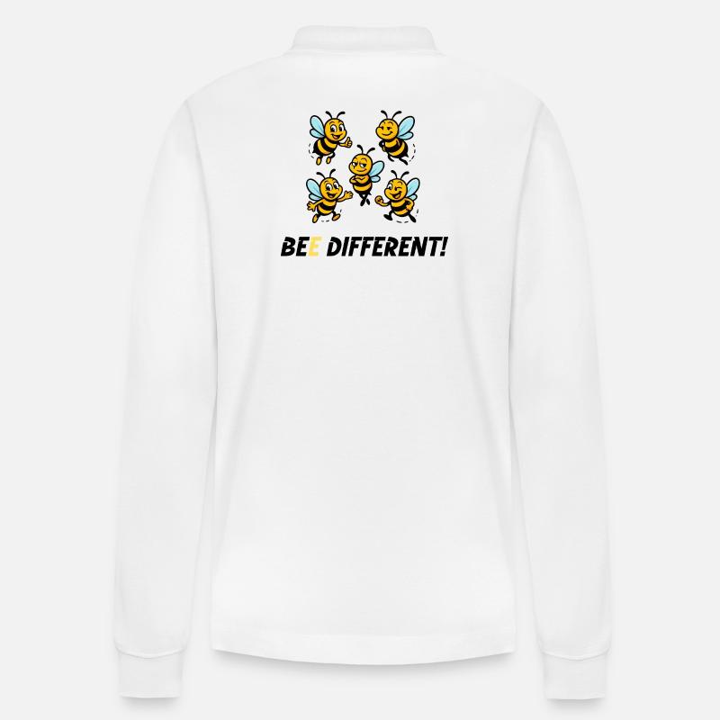 BEE DIFFERENT! - Stanley/Stella Unisex Bio-Langarm-Poloshirt Prepster - Weiß