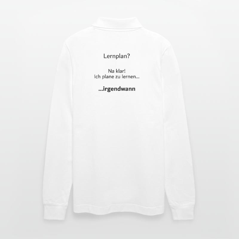 Unispruch "Lernplan?" Student Geschenk, Studenten Stanley/Stella Unisex Bio-Langarm-Poloshirt Prepster