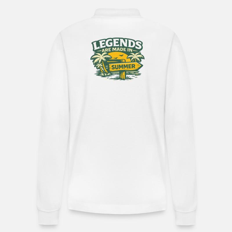 Legenden im Sommer - Stanley/Stella Unisex Bio-Langarm-Poloshirt Prepster - Weiß
