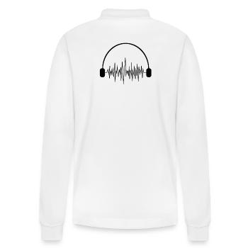 headphones Frequenz Musik Equalizer Geschenk DJ - Stanley/Stella Unisex Bio-Langarm-Poloshirt Prepster - Weiß - Hinten - Anna (173cm)