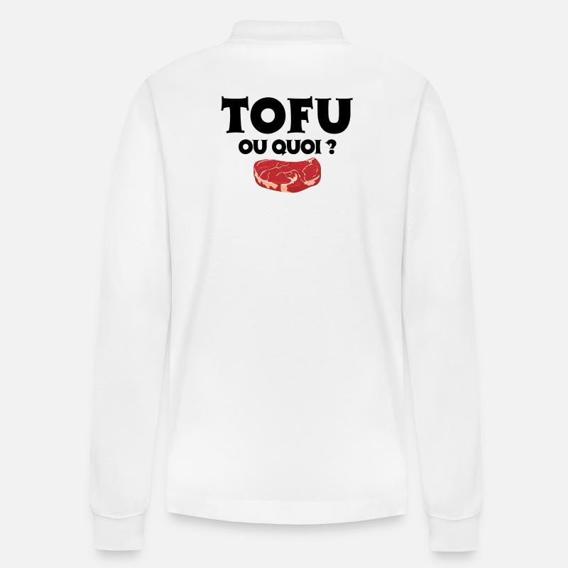 vegetarisch, vegan, Tofu - Stanley/Stella Unisex Bio-Langarm-Poloshirt Prepster - Weiß