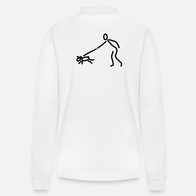 iYpsilon Hund gassi - Stanley/Stella Unisex Bio-Langarm-Poloshirt Prepster - Weiß