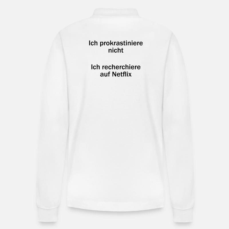 Unispruch "Ich prokrastiniere nicht" Studenten - Stanley/Stella Unisex Bio-Langarm-Poloshirt Prepster - Weiß