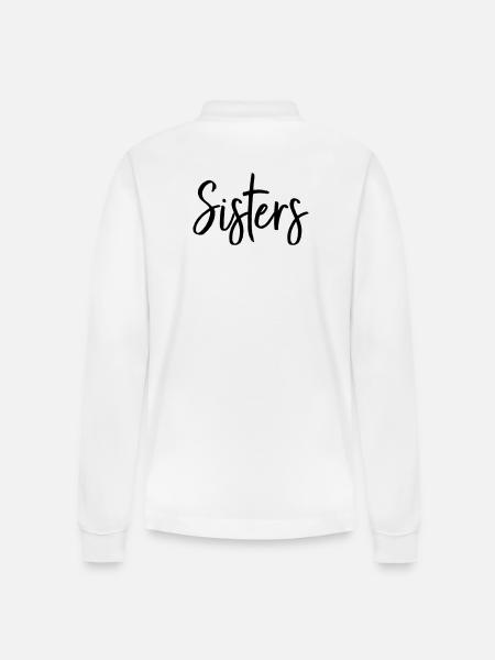 Sisters Best Friend Partner Gift - Stanley/Stella Organic Unisex Long-Sleeved Polo Shirt Prepster - white