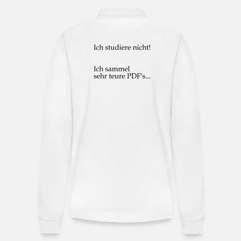 Unispruch "sehr teure PDFs" Geschenk, Studenten - Stanley/Stella Unisex Bio-Langarm-Poloshirt Prepster - Weiß