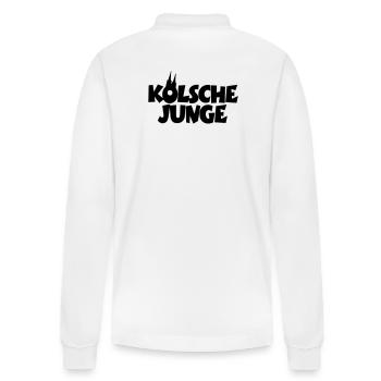 Kölsche Junge - Kölner Jungs aus Köln - Stanley/Stella Unisex Bio-Langarm-Poloshirt Prepster - Weiß - Hinten - Anna (173cm)