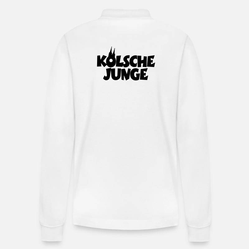 Kölsche Junge - Kölner Jungs aus Köln - Stanley/Stella Unisex Bio-Langarm-Poloshirt Prepster - Weiß
