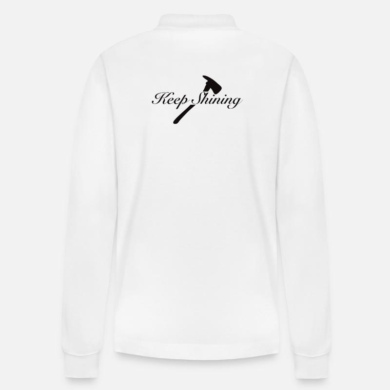 Continue de briller - Polo à manches longues bio PREPSTER Stanley/Stella Unisexe - blanc