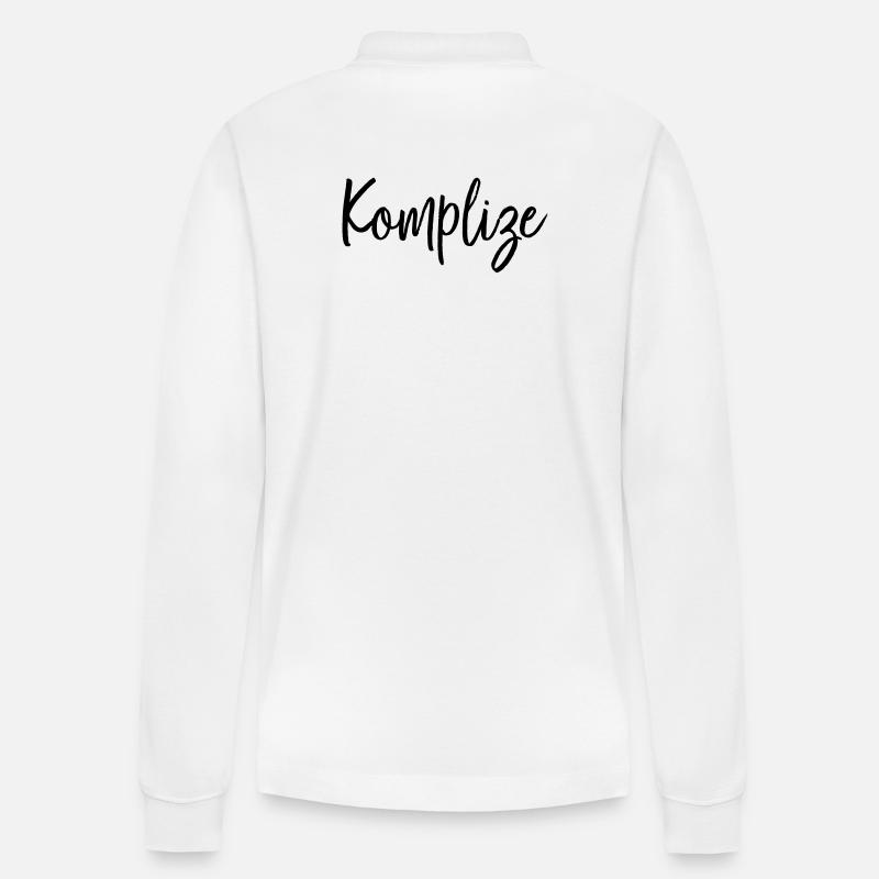Komplize Freund Partner Geschenk - Stanley/Stella Unisex Bio-Langarm-Poloshirt Prepster - Weiß