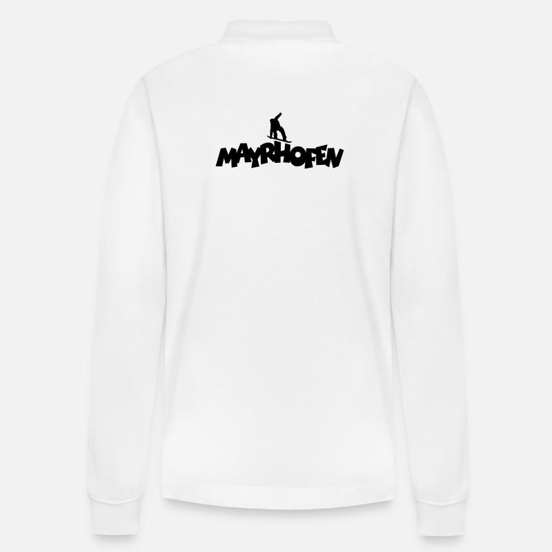 Mayrhofen Snowboard Snowboarder Snowboarding - Stanley/Stella Unisex Bio-Langarm-Poloshirt Prepster - Weiß