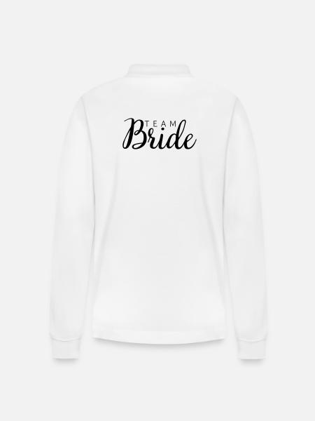 Team Bride - Stanley/Stella Unisex Bio-Langarm-Poloshirt Prepster - Weiß