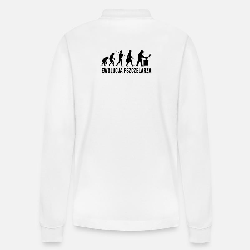 Die Entwicklung des Imkers - Stanley/Stella Unisex Bio-Langarm-Poloshirt Prepster - Weiß