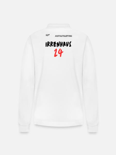 Irrenhaus 24. - Stanley/Stella Unisex Bio-Langarm-Poloshirt Prepster - Weiß