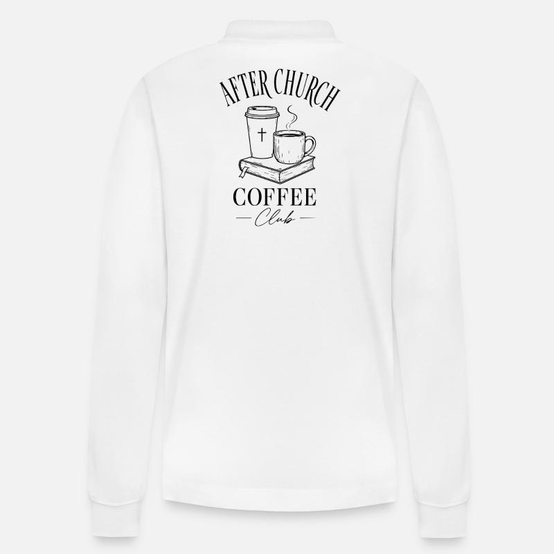 Church Coffee - Stanley/Stella Unisex Bio-Langarm-Poloshirt Prepster - Weiß