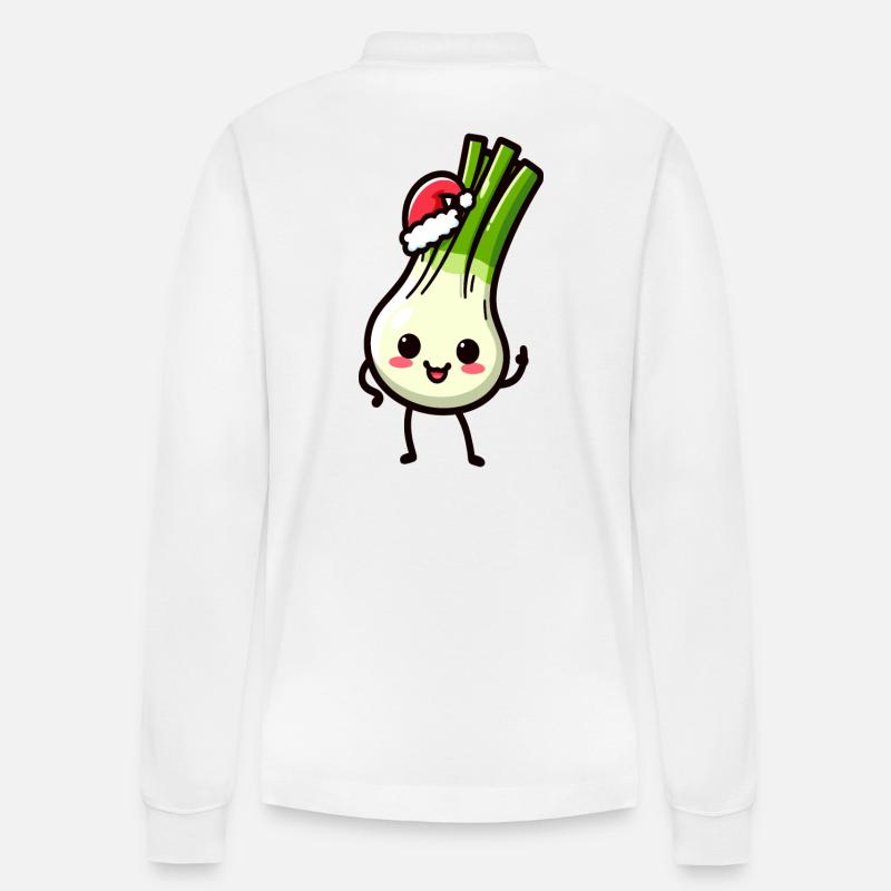 Nikolauch Kawaii Lauch - Stanley/Stella Unisex Bio-Langarm-Poloshirt Prepster - Weiß