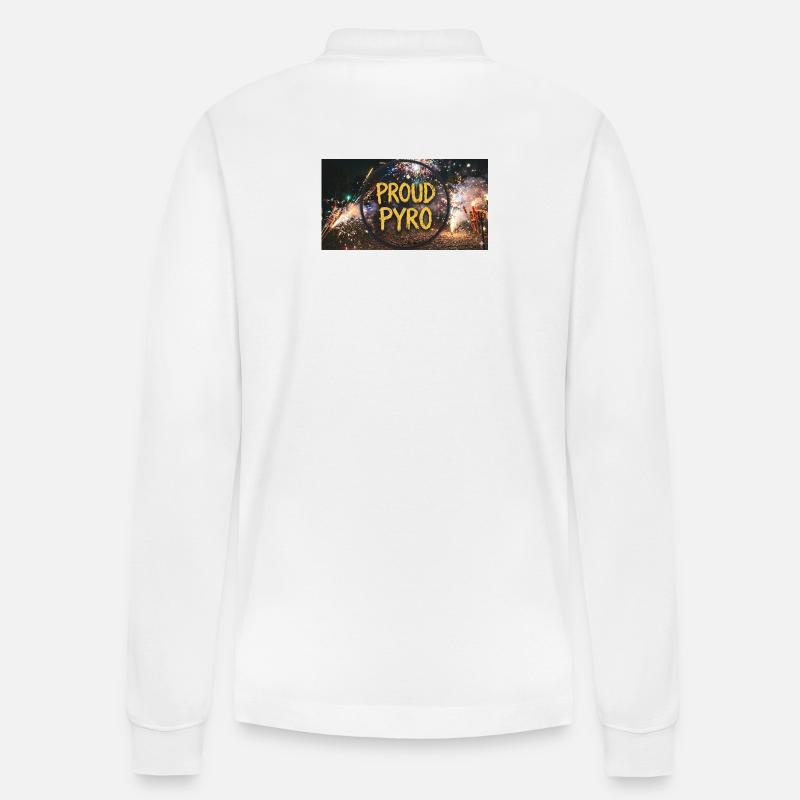 Stolzer Pyro! - Stanley/Stella Unisex Bio-Langarm-Poloshirt Prepster - Weiß