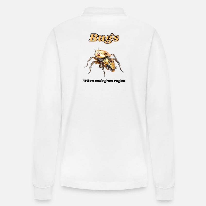 Bugs - Stanley/Stella Unisex Bio-Langarm-Poloshirt Prepster - Weiß