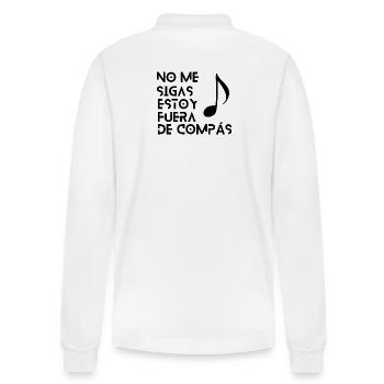 Collection "Don't Follow Me I'm Out of Compás" - Stanley/Stella Organic Unisex Long-Sleeved Polo Shirt Prepster - white - Back - Anna (173cm)