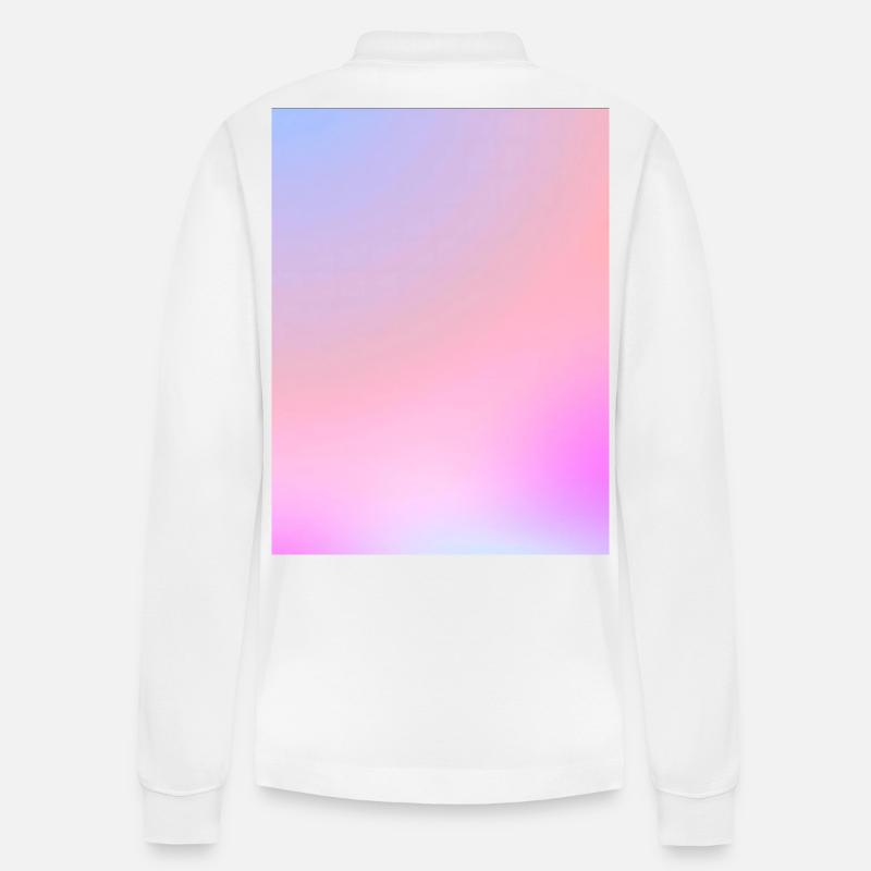 Traumhafter Zuckerwatte-Pastell-Farbverlauf - Stanley/Stella Unisex Bio-Langarm-Poloshirt Prepster - Weiß