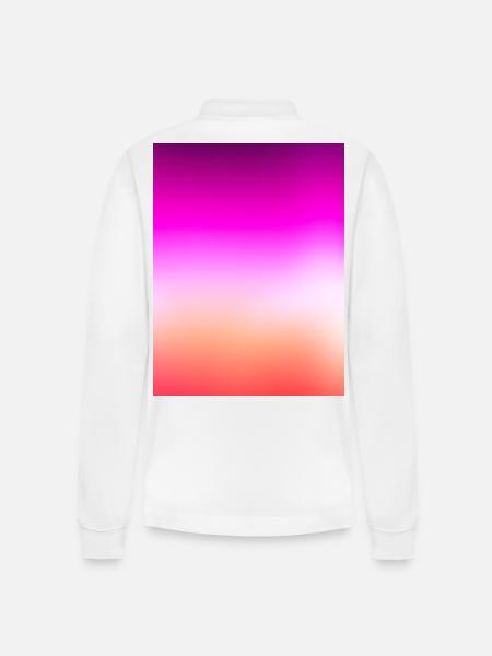 Radiant Pastel Sunset Gradient - Stanley/Stella Organic Unisex Long-Sleeved Polo Shirt Prepster - white
