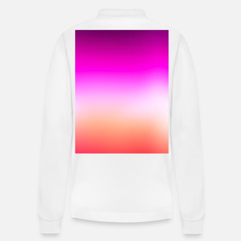 Strahlender Pastell-Sonnenuntergangsgradient - Stanley/Stella Unisex Bio-Langarm-Poloshirt Prepster - Weiß