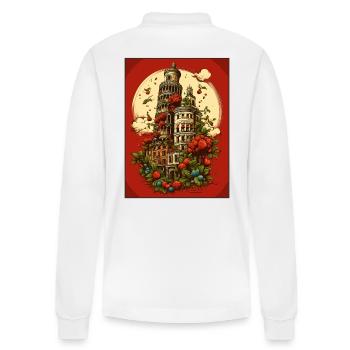 Roma Pisa Napoli Italien - Stanley/Stella Unisex Bio-Langarm-Poloshirt Prepster - Weiß - Hinten - Anna (173cm)