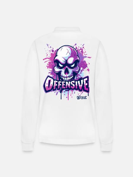 Insulting Skull - Stanley/Stella Organic Unisex Long-Sleeved Polo Shirt Prepster - white
