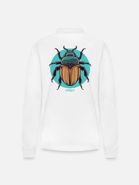 Big fat insect - Stanley/Stella Organic Unisex Long-Sleeved Polo Shirt Prepster - white