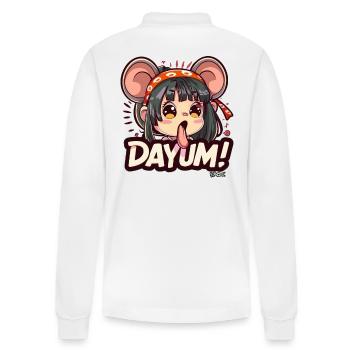 Verdammt! Coole Anime-Maus Mädchen ist erstaunt - Stanley/Stella Unisex Bio-Langarm-Poloshirt Prepster - Weiß - Hinten - Anna (173cm)