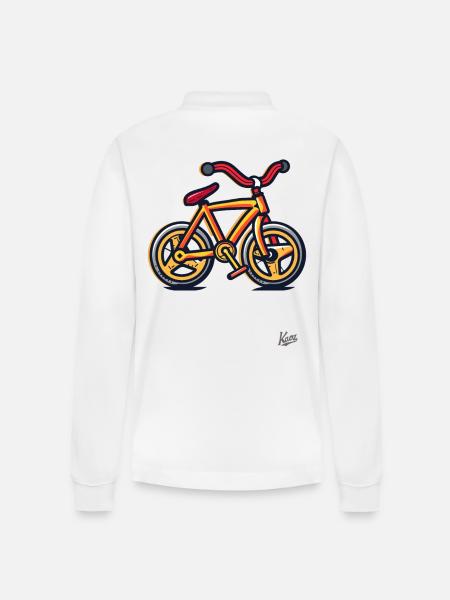 My first bike - Stanley/Stella Organic Unisex Long-Sleeved Polo Shirt Prepster - white