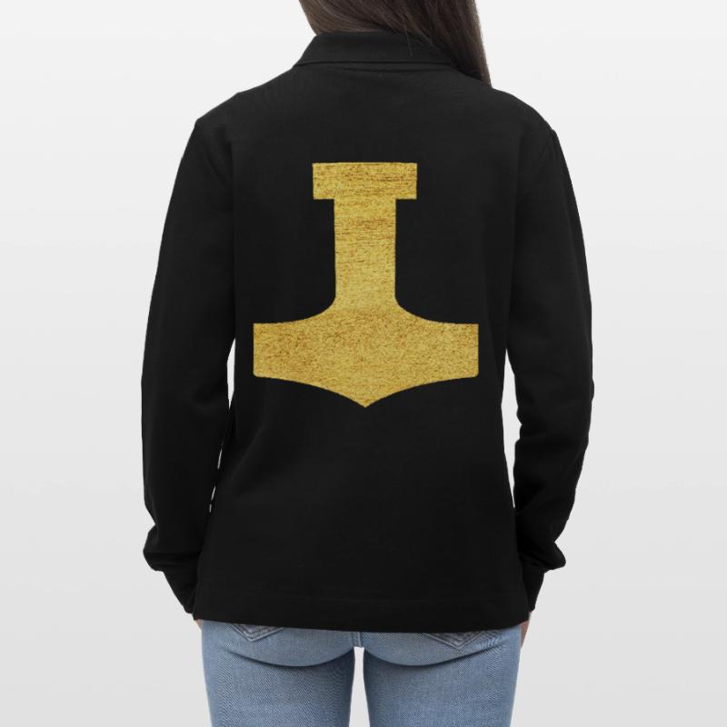Mjölnir Protective Symbol Mjolnir Thor's Hammer Stanley/Stella Organic Unisex Long-Sleeved Polo Shirt Prepster