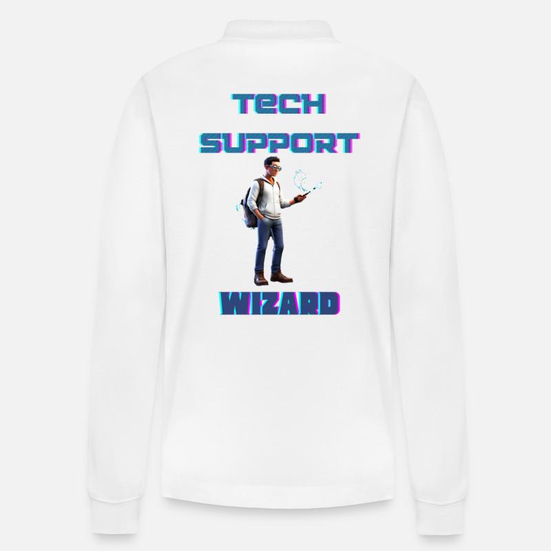 Technischer Support-Assistent - Stanley/Stella Unisex Bio-Langarm-Poloshirt Prepster - Weiß