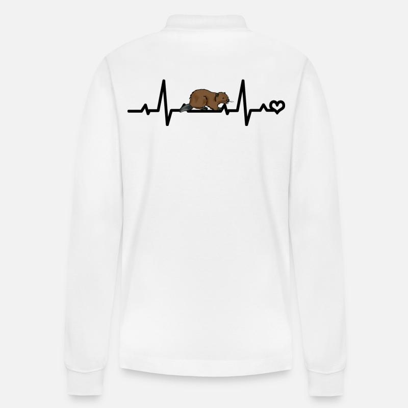 Biber EKG - Stanley/Stella Unisex Bio-Langarm-Poloshirt Prepster - Weiß