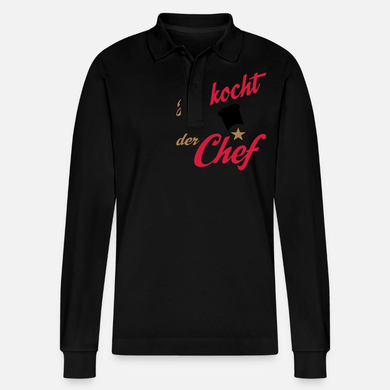 kochen - Stanley/Stella Unisex Bio-Langarm-Poloshirt Prepster - Schwarz