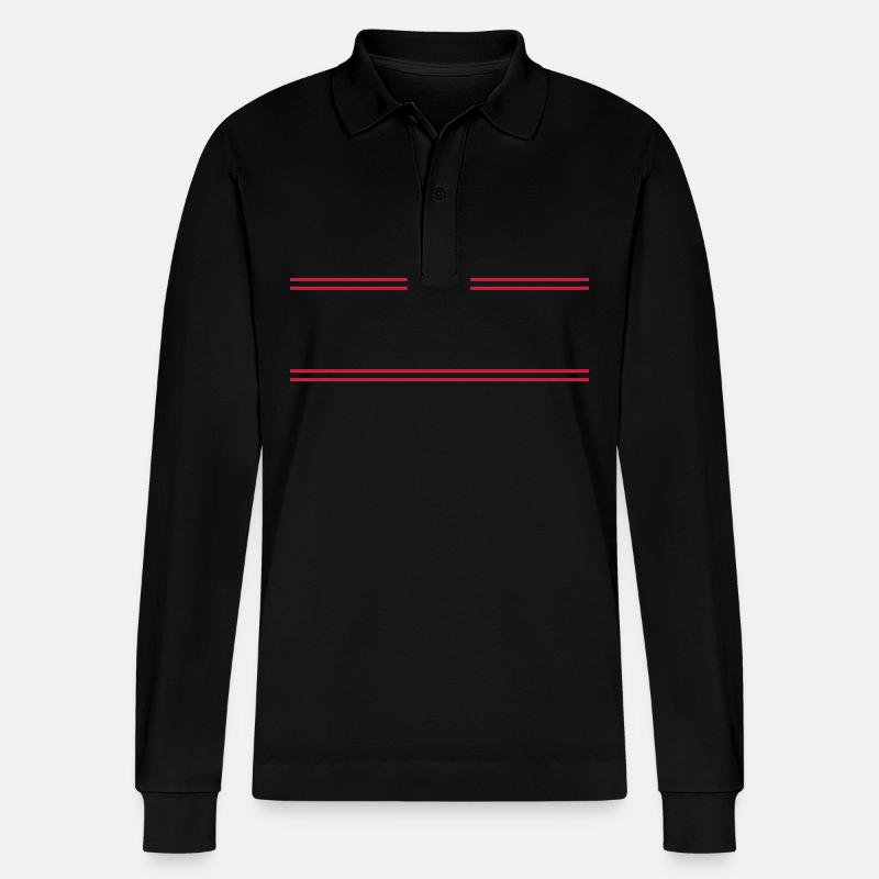 Linie Symbol Strich - Stanley/Stella Unisex Bio-Langarm-Poloshirt Prepster - Schwarz